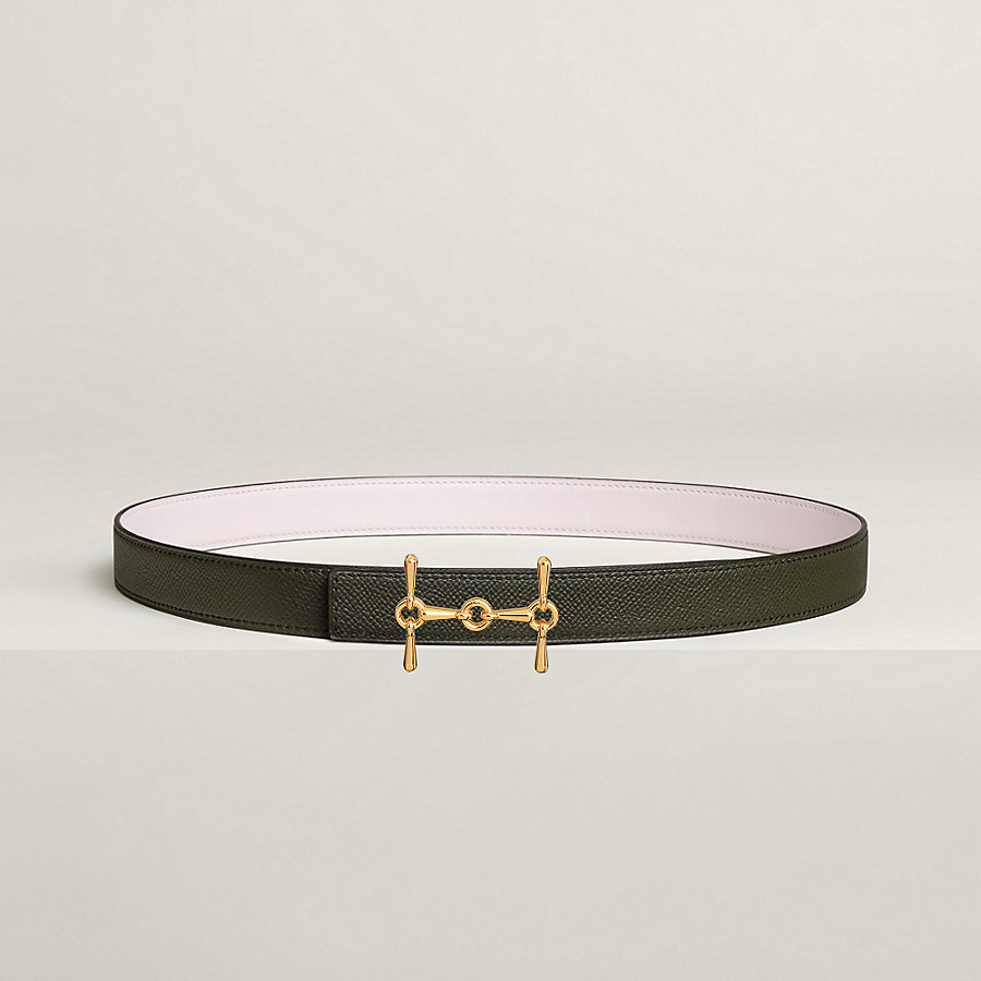 H Equestre belt buckle & Reversible leather strap 24 mm