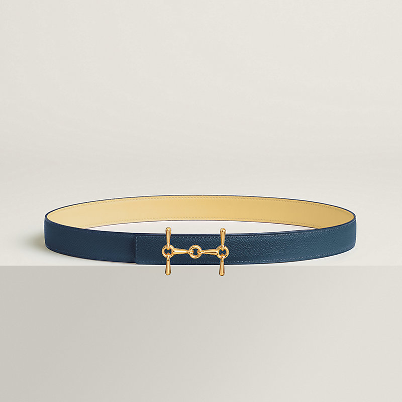 H Equestre belt buckle & Reversible leather strap 24 mm