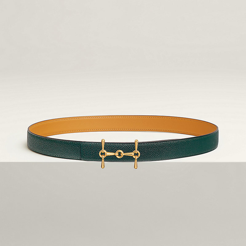 H Equestre belt buckle & Reversible leather strap 24 mm