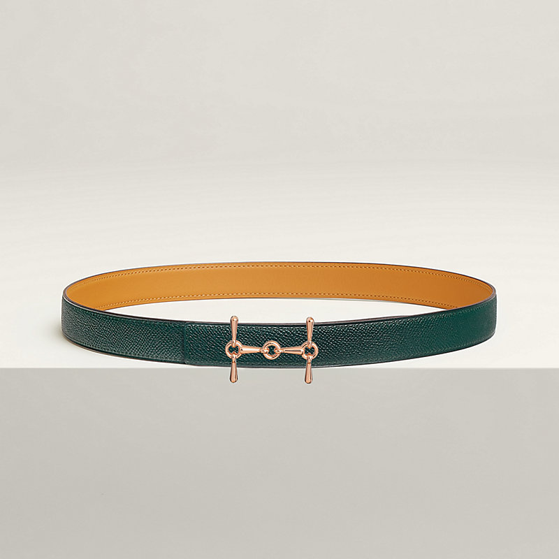 H Equestre belt buckle & Reversible leather strap 24 mm
