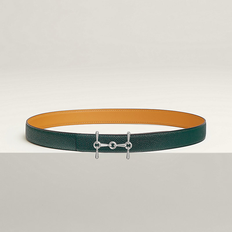 H Equestre belt buckle & Reversible leather strap 24 mm