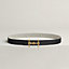 H Equestre belt buckle & Toile H Plume leather strap 24&nbsp;mm, View: , view 2 of 3