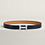 H Guillochee belt buckle & Contrast reversible leather strap 32&nbsp;mm, View: , view 2 of 2