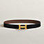 View: , H Guillochee belt buckle & Reversible leather strap 32 mm