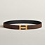 View: , H Guillochee belt buckle & Reversible leather strap 32 mm
