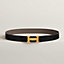 View: , H Guillochee belt buckle & Reversible leather strap 32 mm