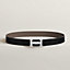 View: , H Guillochee belt buckle & Reversible leather strap 32 mm
