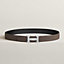 View: , H Guillochee belt buckle & Reversible leather strap 32 mm