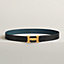 View: , H Guillochee belt buckle & Reversible leather strap 32 mm