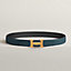 View: , H Guillochee belt buckle & Reversible leather strap 32 mm