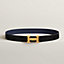 View: , H Guillochee belt buckle & Reversible leather strap 32 mm