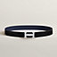View: , H Guillochee belt buckle & Reversible leather strap 32 mm