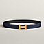 View: , H Guillochee belt buckle & Reversible leather strap 32 mm