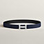 View: , H Guillochee belt buckle & Reversible leather strap 32 mm