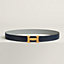 View: , H Guillochee belt buckle & Reversible leather strap 32 mm