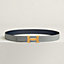 View: , H Guillochee belt buckle & Reversible leather strap 32 mm