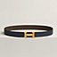 View: , H Guillochee belt buckle & Reversible leather strap 32 mm