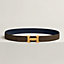 View: , H Guillochee belt buckle & Reversible leather strap 32 mm