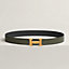 View: , H Guillochee belt buckle & Reversible leather strap 32 mm