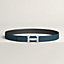 H Guillochee belt buckle & Reversible leather strap 32&nbsp;mm, View: , view 1 of 3