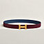 View: , H Guillochee belt buckle & Reversible leather strap 32 mm