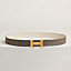H Guillochee belt buckle & Reversible leather strap 32 mm, view 1 of 2