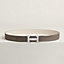 H Guillochee belt buckle & Reversible leather strap 32 mm, view 1 of 2