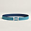 View: , H Guillochee belt buckle & Reversible leather strap 32 mm