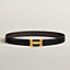 View: , H Guillochee belt buckle & Reversible leather strap 32 mm