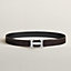 View: , H Guillochee belt buckle & Reversible leather strap 32 mm