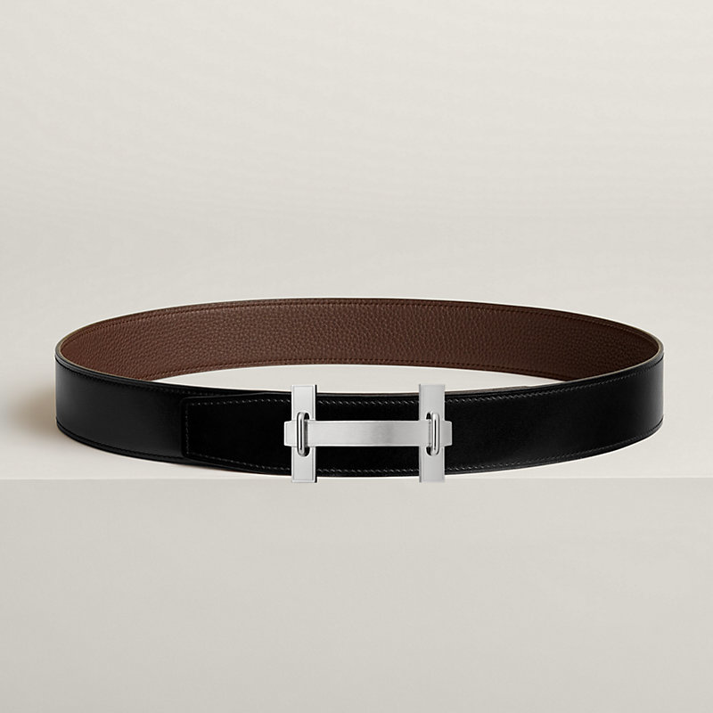 H Jumping belt buckle & Reversible leather strap 38 mm