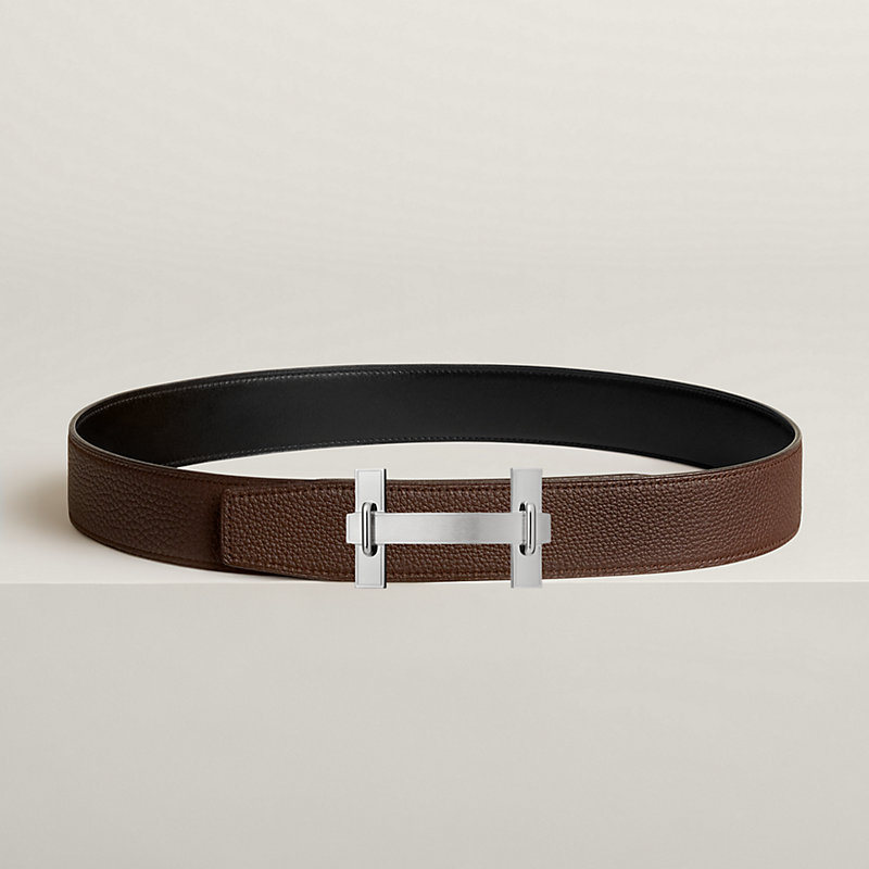 H Jumping belt buckle & Reversible leather strap 38 mm