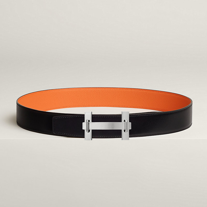 H Jumping belt buckle & Reversible leather strap 38 mm