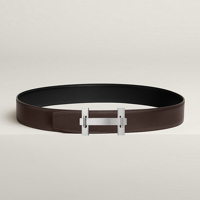 H Jumping belt buckle & Reversible leather strap 38 mm