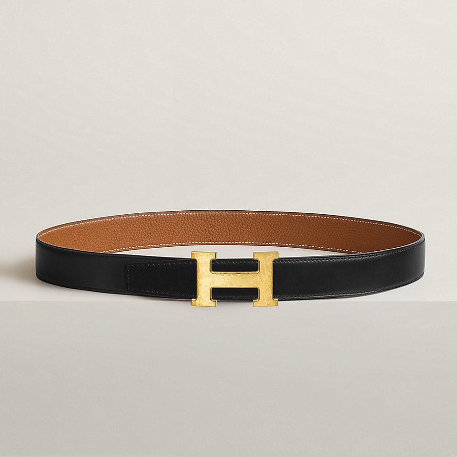 H Martelee belt buckle & Reversible leather strap 32 mm