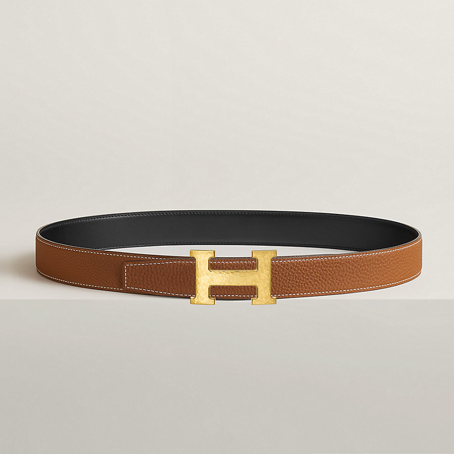 H Martelee belt buckle & Reversible leather strap 32 mm