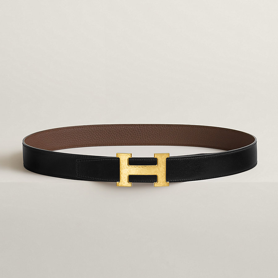 H Martelee belt buckle & Reversible leather strap 32 mm