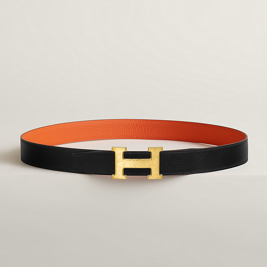 H Martelee belt buckle & Reversible leather strap 32 mm