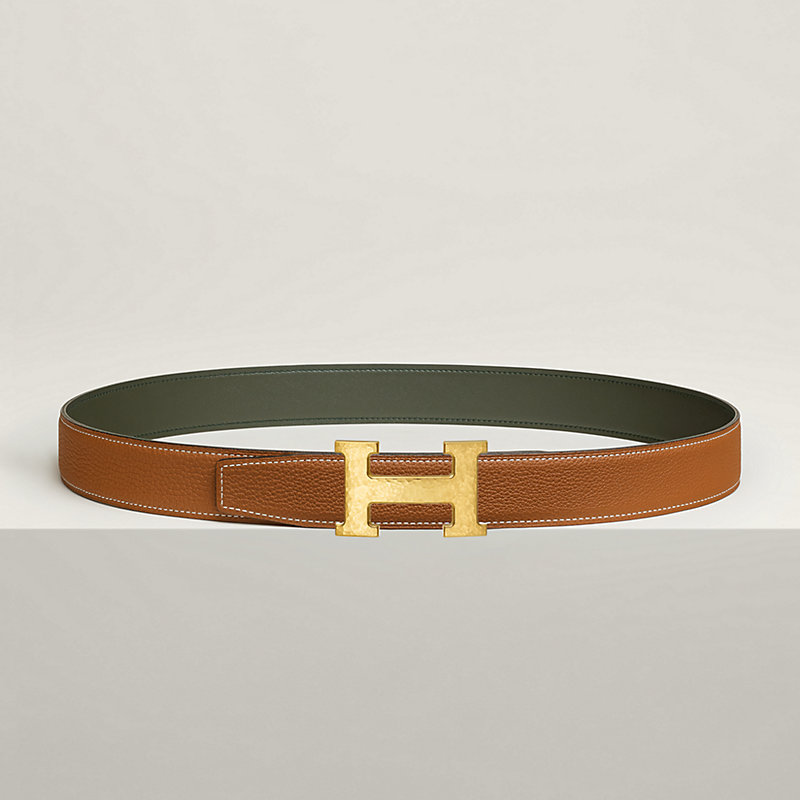 H Martelee belt buckle & Reversible leather strap 32 mm