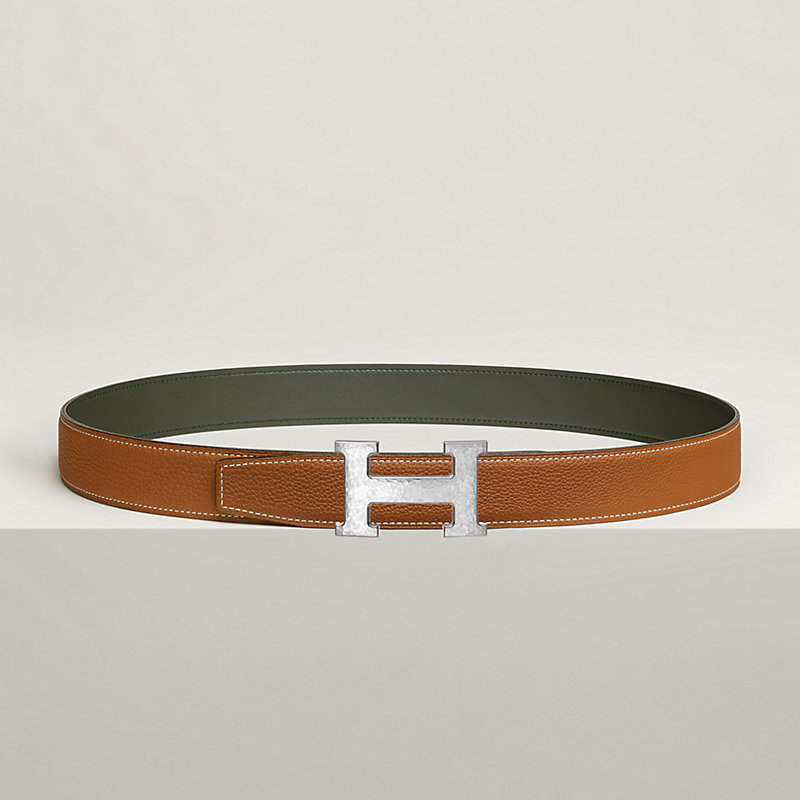 H Martelee belt buckle & Reversible leather strap 32 mm