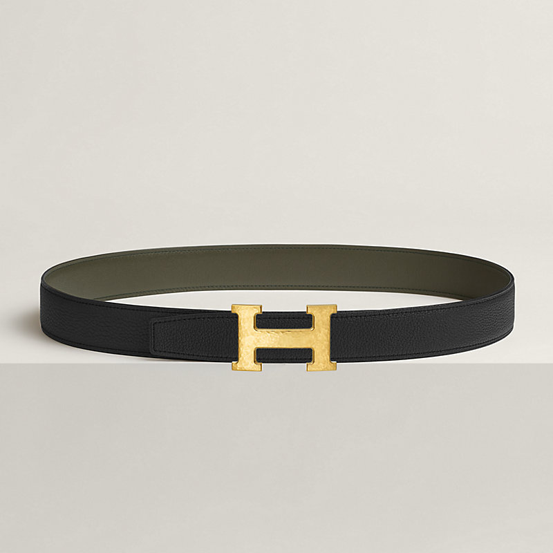 H Martelee belt buckle & Reversible leather strap 32 mm