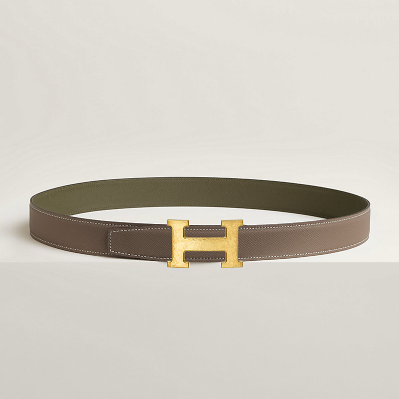 H Martelee belt buckle & Reversible leather strap 32 mm