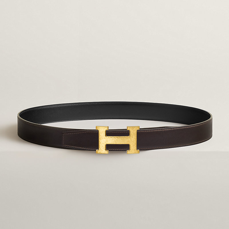 H Martelee belt buckle & Reversible leather strap 32 mm