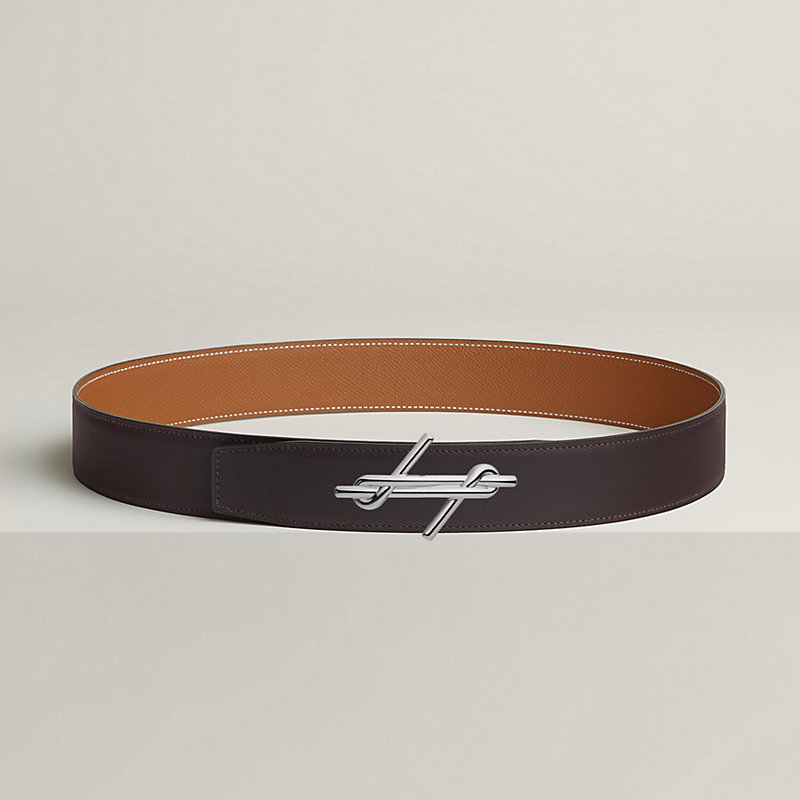 H Noue belt buckle & Reversible leather strap 38 mm