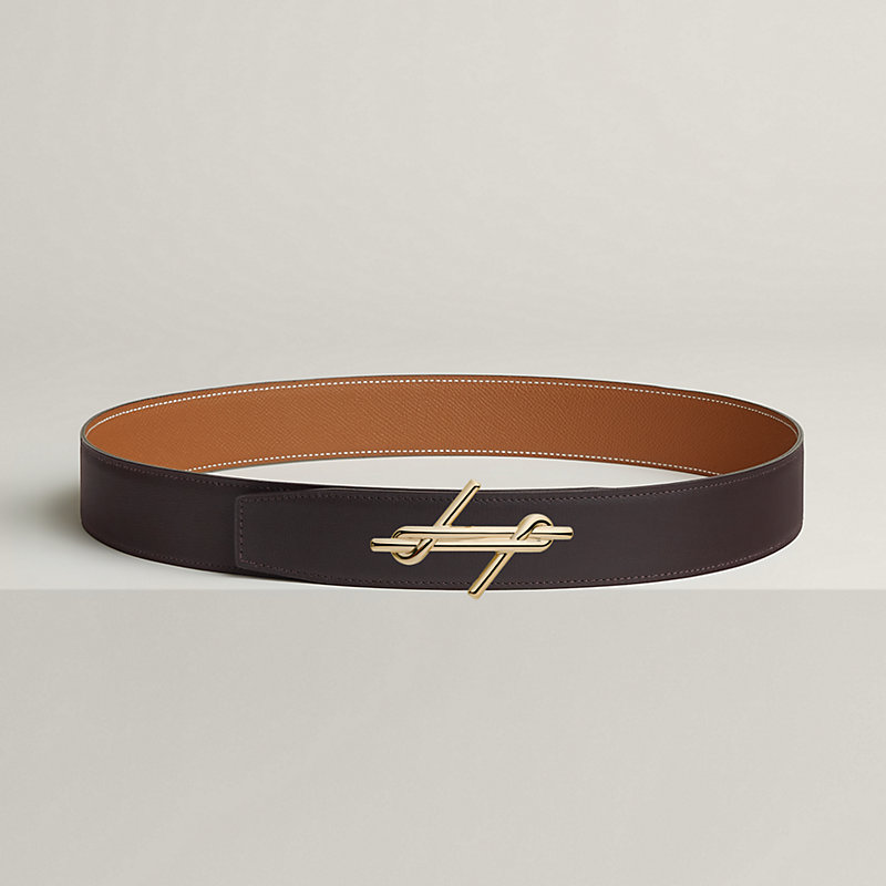 H Noue belt buckle & Reversible leather strap 38 mm