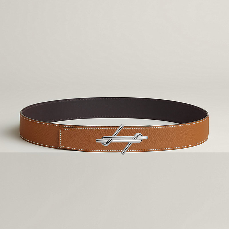 H Noue belt buckle & Reversible leather strap 38 mm