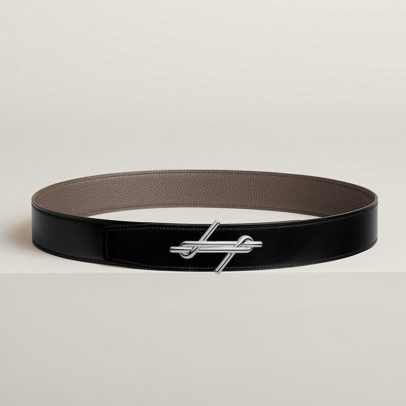 H Noue belt buckle & Reversible leather strap 38 mm