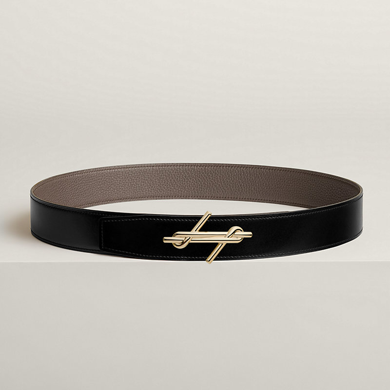 H Noue belt buckle & Reversible leather strap 38 mm