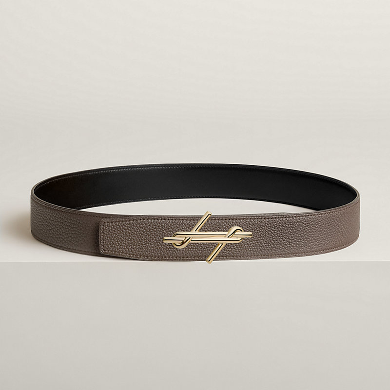 H Noue belt buckle & Reversible leather strap 38 mm