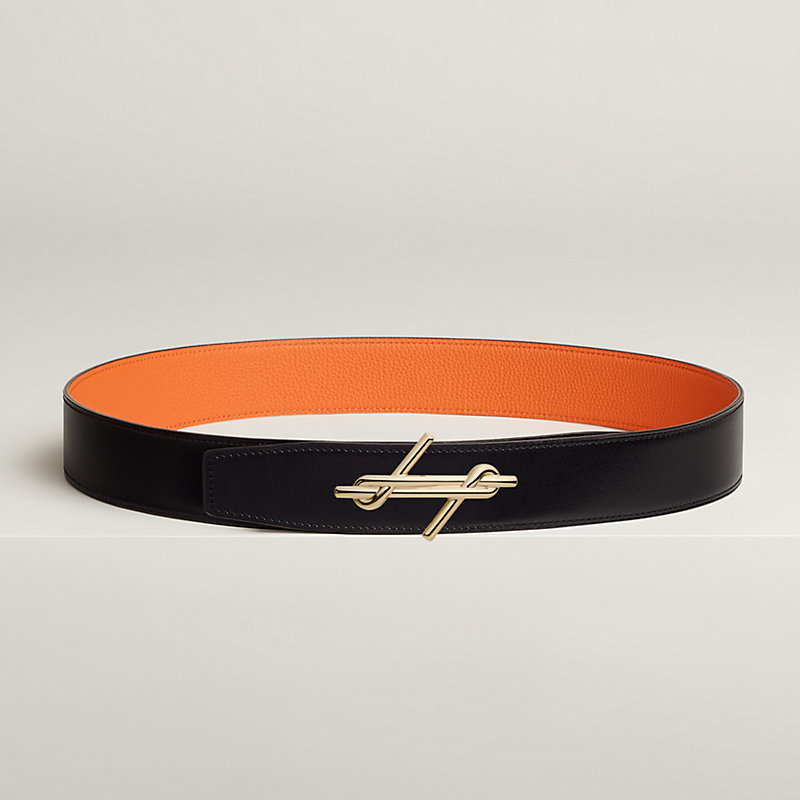H Noue belt buckle & Reversible leather strap 38 mm